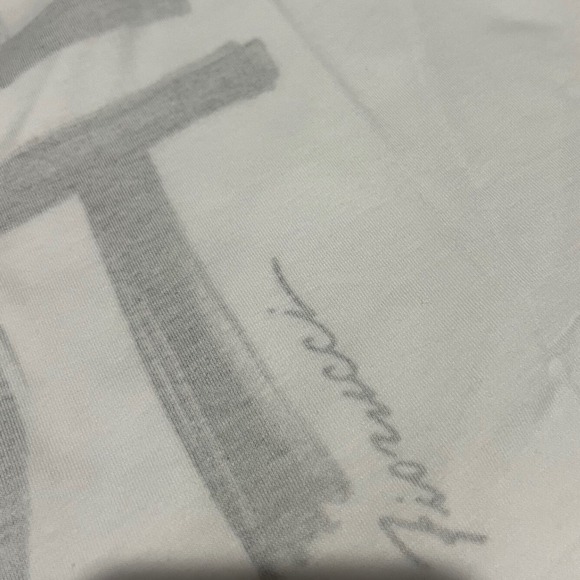 NWT‎ Fiorucci Italian Designer White Oversized Cold-Shoulder Tee RARE Size Small - Picture 4 of 5